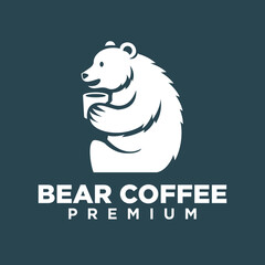 Polar Bear Coffee logo icon illustration design