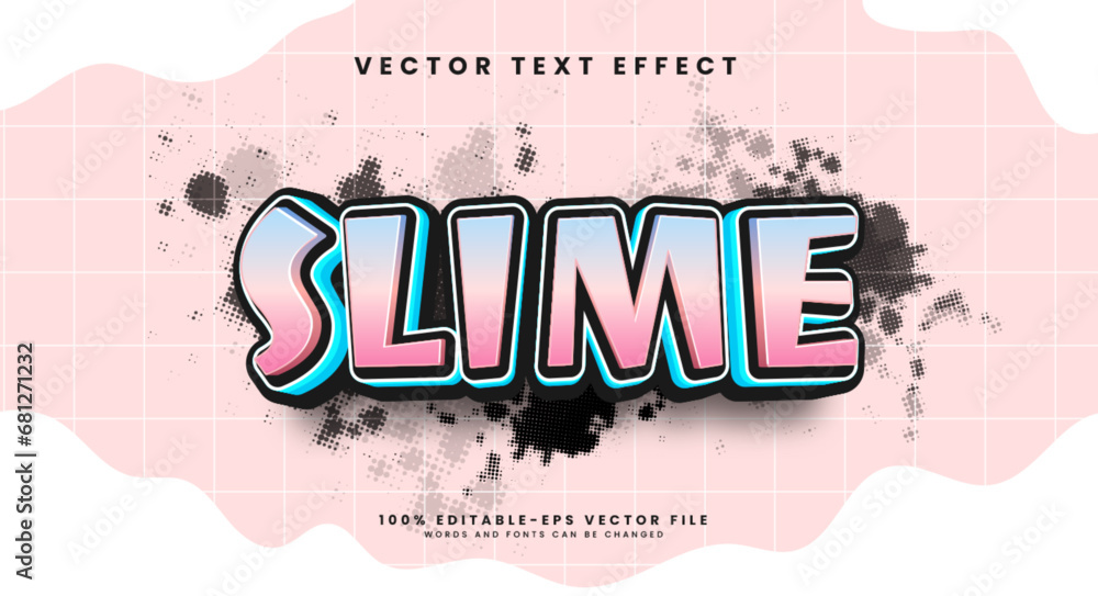 Poster slime editable text style effect. vector text effect with a very fun colorful theme.