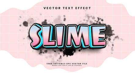 Slime editable text style effect. Vector text effect with a very fun colorful theme. - obrazy, fototapety, plakaty