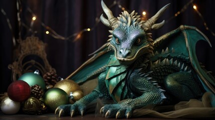 Green dragon, symbol of 2024