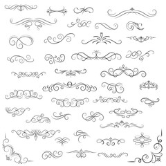 Vector graphic elements for design vector elements. Swirl elements decorative illustration. Classic calligraphy swirls, swashes, floral motifs. Good for greeting cards, wedding invitations,