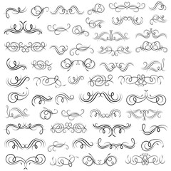 Vector graphic elements for design vector elements. Swirl elements decorative illustration. Classic calligraphy swirls, swashes, floral motifs. Good for greeting cards, wedding invitations,