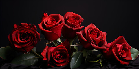 Festive Flower Mastery: Creating Red Roses on a Black Background