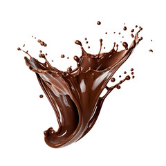 chocolate splash isolated on white background. generative ai