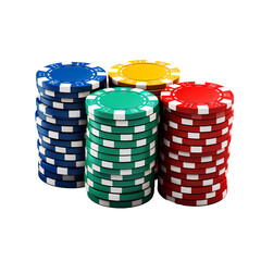 poker chips isolated on white background. Generative ai
