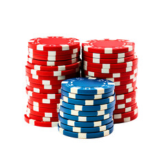 poker chips isolated on white background. Generative ai