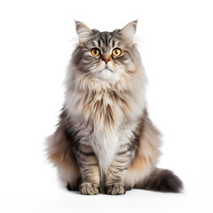 Obraz premium Persian Cat Kitten Isolated on White Background - Generative AI