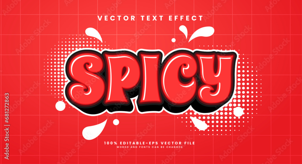 Poster spicy editable text style effect. vector text effect with a red color that is suitable for spicy men