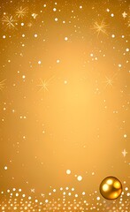 Festive holiday golden background. Festive holiday background for Christmas and New Year greeting cards with copy space. AI-generated vertical digital illustration.