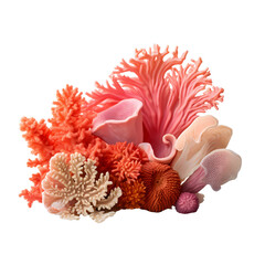 ocean coral isolated on a white background. Generative ai