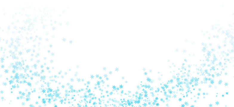 Blue stars glittering overlay winter snow wind border background png illustration