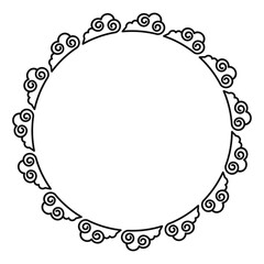 中華風の円形フレームのセット　アジア　ベクター