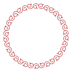 中華風の円形フレーム　手書き　アジアン