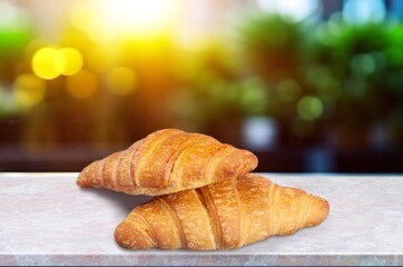One fresh ripe soft croissant