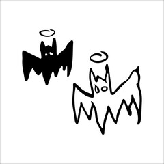 vector illustration of two bats