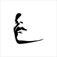 vector illustration of the silhouette of a sexy woman's face