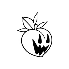 vector illustration of spooky peach