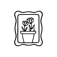 vector illustration of flowers with frame