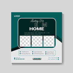 Naklejka premium vector social media post template for real estate house property and apartment promotion.