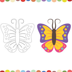 vector cute butterfly cartoon coloring pages for kids