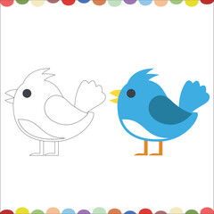 birds on the branch
 vector hand drawn bird outline illustration