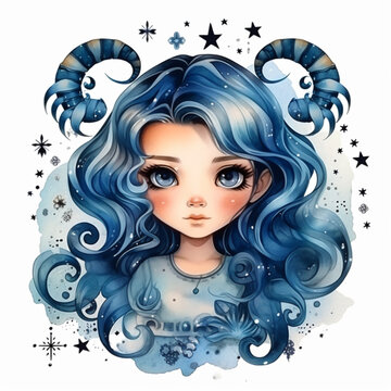 The girl in the image represents the symbol of  SCORPIO. Beliefs, individual horoscope, analysis of characteristics of the date of birth. Cute illustrator for the zodiac watercolor and vintage style