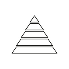 Pyramid line icon for infographics. Triangle outline with 5 levels elements. Vector illustration. EPS 10.