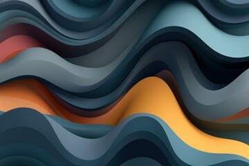 Abstract waves in a gradient of blue to yellow, seamless for modern design backgrounds.