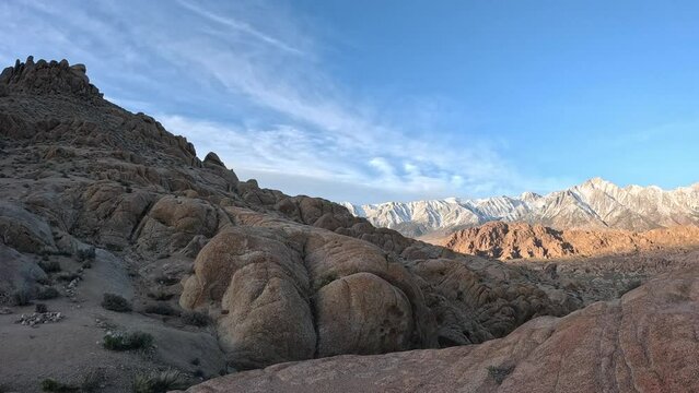 The unique geology and landscape of Alabama Hills, California - panorama