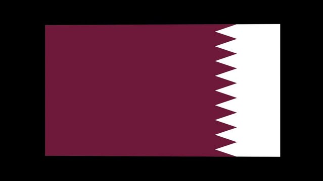 カタールの国旗が回転します。背景はアルファチャンネル(透明)です。