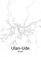 Ulan-Ude Russia minimalist map