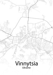 Fototapeta na wymiar Vinnytsia Ukraine minimalist map