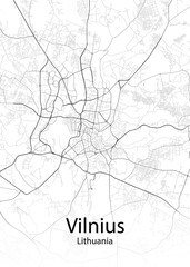 Fototapeta na wymiar Vilnius Lithuania minimalist map