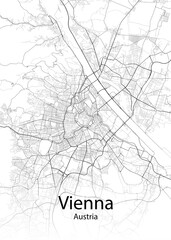 Vienna Austria minimalist map