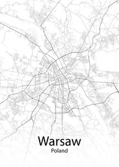 Warsaw Poland minimalist map
