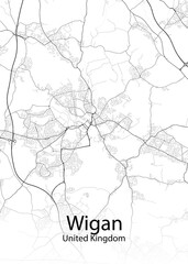Wigan United Kingdom minimalist map