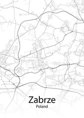 Zabrze Poland minimalist map