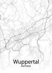 Wuppertal Germany minimalist map