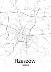 Rzeszow Poland minimalist map