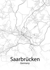 Fototapeta na wymiar Saarbruecken Germany minimalist map