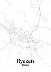 Ryazan Russia minimalist map