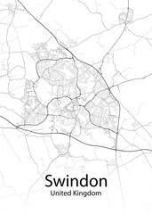 Swindon United Kingdom minimalist map