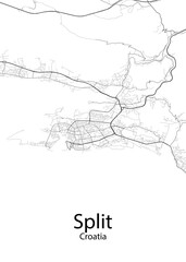 Split Croatia minimalist map