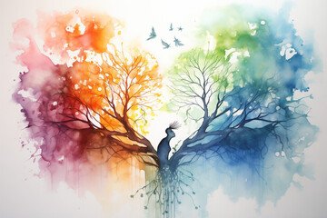 abstract water color background showing harmony in nature 