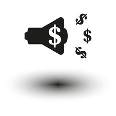 Financial news megaphone. Vector illustration. EPS 10.