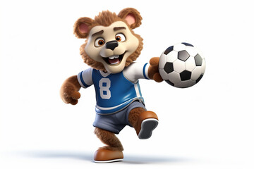 cartoon character of a bear playing football