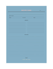 Recipe card. Plan you food day easily. Vector illustration.	
