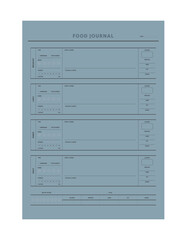 Food Journal. Plan you food day easily. Vector illustration.	
