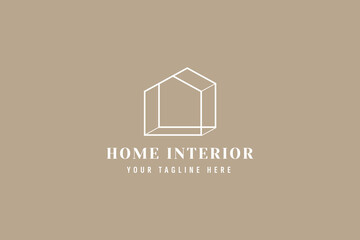 home interior logo vector icon illustration