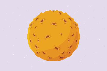 Astronaut, planet and space object. space concept. Colored flat vector illustration isolated.